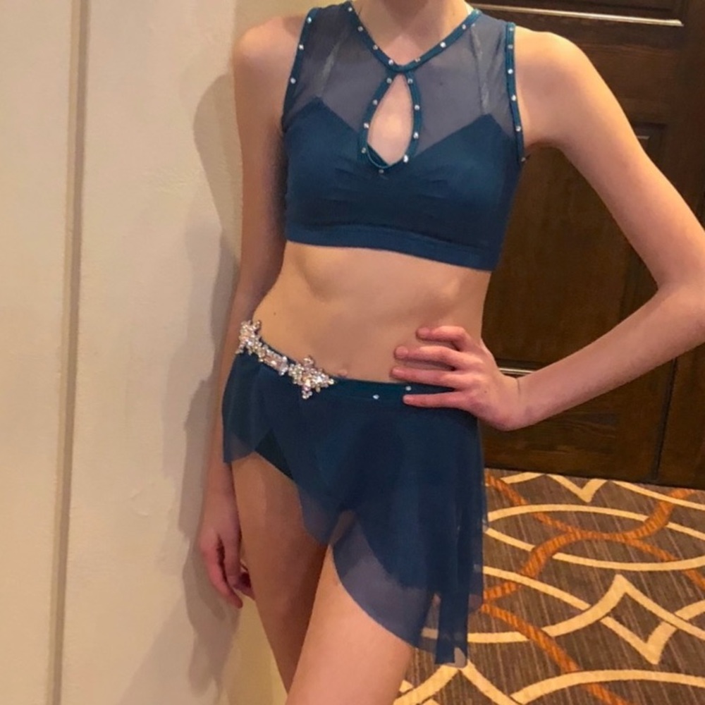 Révérence Teal Lyrical Dance Costume - Picture 2 of 8